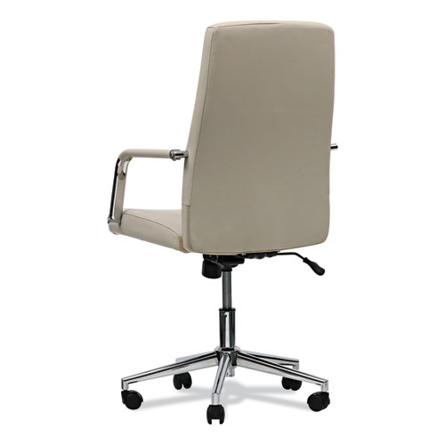 Image of Workspace By Alera® Leather Task Chair, Supports Up To 275 Lb, 18.19" To 21.93" Seat Height, White Seat, White Back