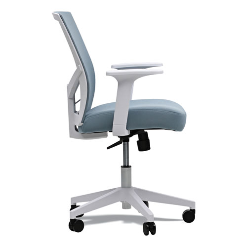 Mesh Back Fabric Task Chair, Supports Up to 275 lb, 17.32" to 21.1" Seat Height, Seafoam Blue Seat/Back