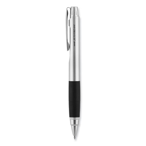 Image of Uniball® Jetstream Premier Roller Ball Pen, Retractable, Bold 1 Mm, Black Ink, Silver Barrel
