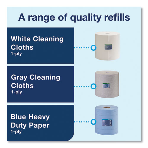 Heavy-Duty Cleaning Cloth, 1-Ply, 12.6" x 912.2 ft, White