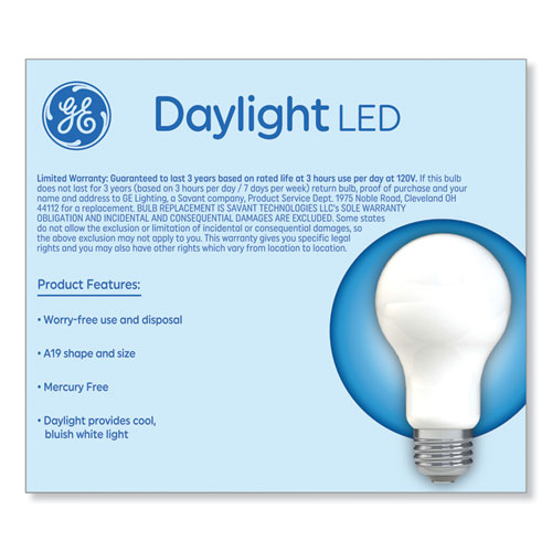 Image of Ge Classic Led Non-Dim A19 Light Bulb, 9 W, Daylight, 2/Pack