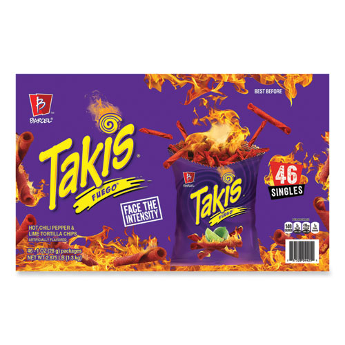 Image of Takis® Fuego, 1 Oz Bags, 46 Bags/Carton, Ships In 1-3 Business Days