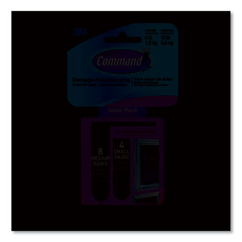 Command Medium Picture Hanging Strips 4 Pairs 8 Command Strips Damage Free  Black - Office Depot