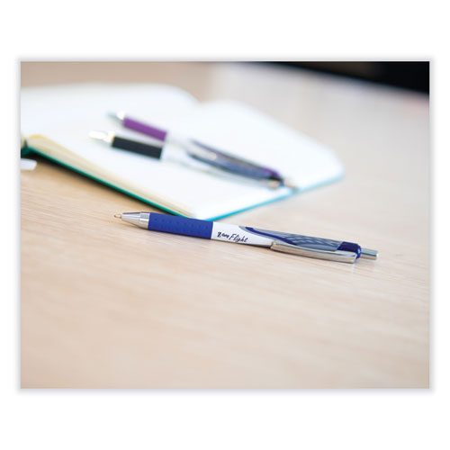 Image of Zebra® Z-Grip Flight Ballpoint Pen, Retractable, Bold 1.2 Mm, Blue Ink, White Barrel, 12/Pack