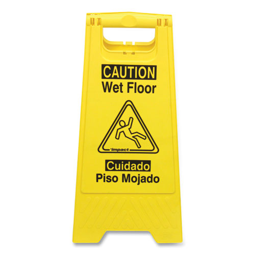 Impact® Bilingual Yellow Wet Floor Sign, 12.05 X 1.55 X 24.3