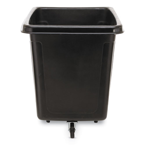 Image of Rubbermaid® Commercial Cube Truck, 105 Gal, 500 Lb Capacity, Plastic, Black