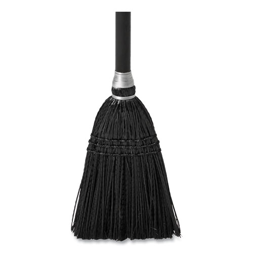 Image of Rubbermaid® Commercial Lobby Pro Synthetic-Fill Broom, Synthetic Bristles, 37.5" Overall Length, Black