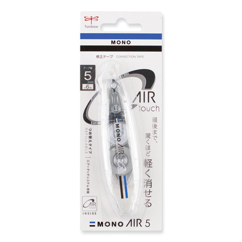 MONO Air Pen-Type Correction Tape, Refillable, Clear Applicator, 0.19" x 236"