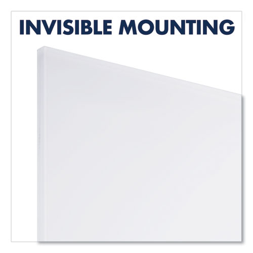 InvisaMount Vertical Magnetic Glass Dry-Erase Boards, 28 x 50, White Surface