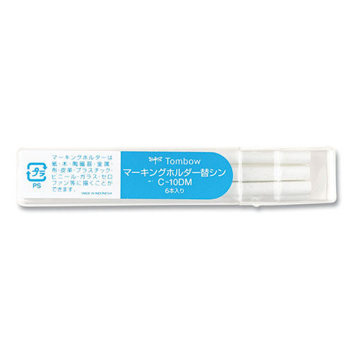 Image of Tombow® Mechanical Wax-Based Marking Pencil Refills, 4.4 Mm, White, 10/Box