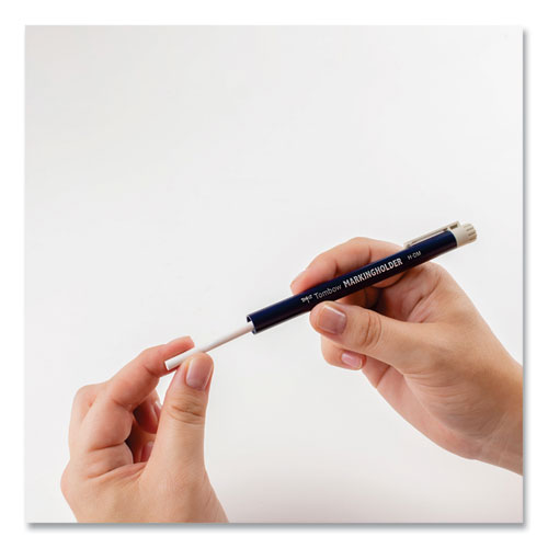 Mechanical Wax-Based Marking Pencil Refills, 4.4 mm, White, 10/Box