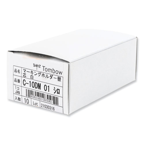 Tombow® Mechanical Wax-Based Marking Pencil Refills, 4.4 Mm, White, 10/Box