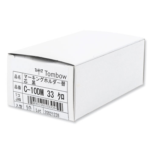 Tombow® Mechanical Wax-Based Marking Pencil Refills. 4.4 Mm, Black, 10/Box