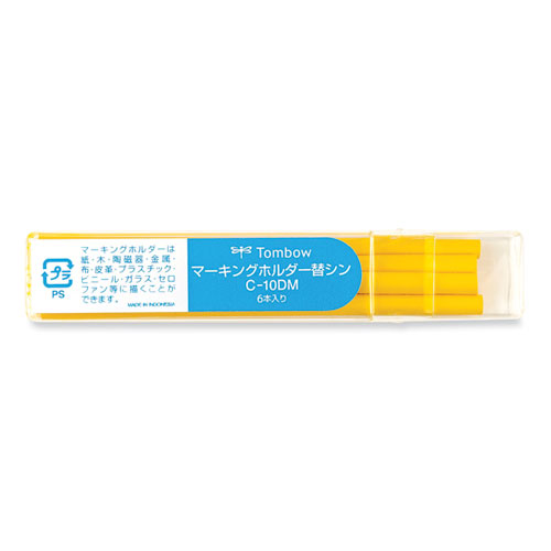 Mechanical Wax-Based Marking Pencil Refills. 4.4 mm, Yellow, 10/Box