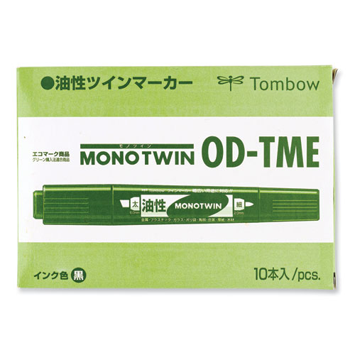 Mono Twin Bold Permanent Marker, Fine/Broad Tips, Red, 10/Box