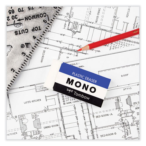 Image of Tombow® Mono® Eraser, For Pencil Marks, Rectangular Block, Jumbo, White