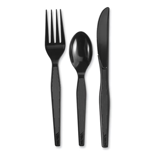 Individually Wrapped Heavyweight Cutlery Set, Fork/Knife/Spoon, 250/Carton