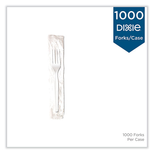 Image of Dixie® Mediumweight Polypropylene Cutlery, Forks, White, 1,000/Carton