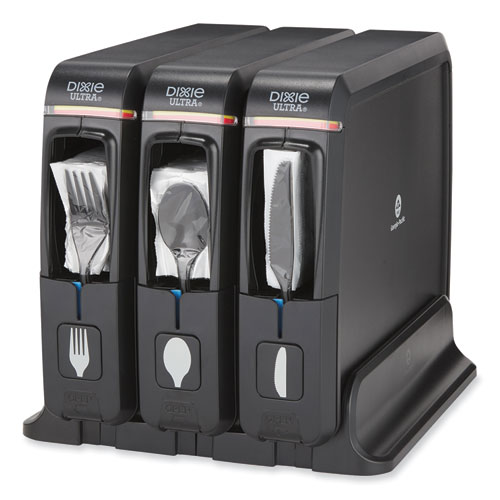 Dixie® Smartstock Wrapped Cutlery Dispenser, Forks/Knives/Spoons, 12.44 X 11.17 X 10.5, Black