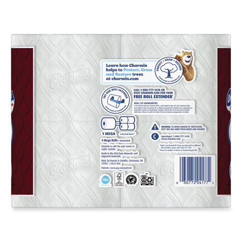 Ultra Strong Bathroom Tissue, Septic Safe, 2-Ply, White, 242 Sheet/Roll, 4/Pack