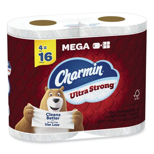Ultra Strong Bathroom Tissue, Septic Safe, 2-Ply, White, 242 Sheet/Roll, 4/Pack