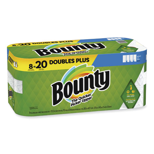Image of Bounty® Select-A-Size Kitchen Roll Paper Towels, 2-Ply, 5.9 X 11, White, 113 Sheets/Double Plus Roll, 8 Rolls/Pack