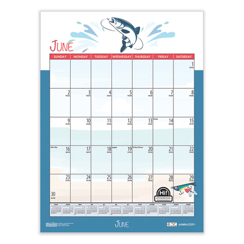 Image of House Of Doolittle™ Recycled Seasonal Wall Calendar, Illustrated Seasons Artwork, 12 X 16.5, 12-Month (July To June): 2023 To 2024