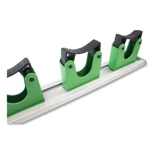 Image of Unger® Hang Up Cleaning Tool Holder, 28W X 3.15D X 2.17H, Silver/Green