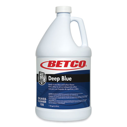 Deep Blue Glass and Surface Cleaner, Pleasant Scent, 1 gal Bottle, 4/Carton
