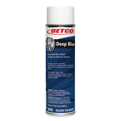 Deep Blue Glass and Surface Cleaner, Characteristic Scent, 19 oz Aerosol Can, 12/Carton