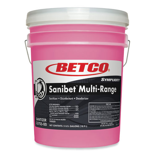 Symplicity Sanibet Multi-Range Sanitizer Disinfectant Deodorizer, 5 gal Pail