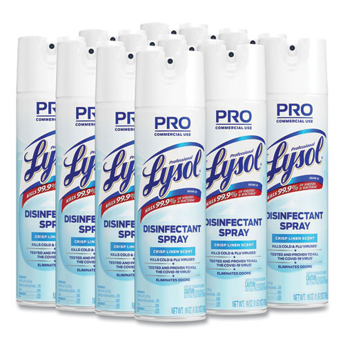 Disinfectant Spray, Crisp Linen, 19 oz Aerosol Spray