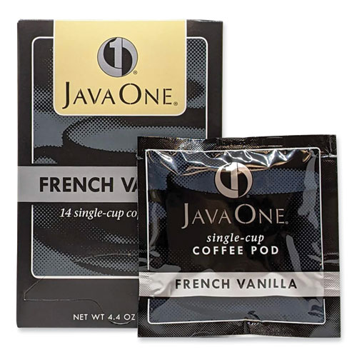 Java One® Coffee Pods, French Vanilla, Single Cup, 14/Box