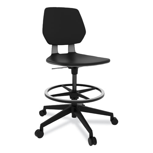 Commute Extended Height Task Chair, Up to 275 lb, 22.25" to 32.25" Seat Height, Black Seat/Back/Base, Ships in 1-3 Bus Days
