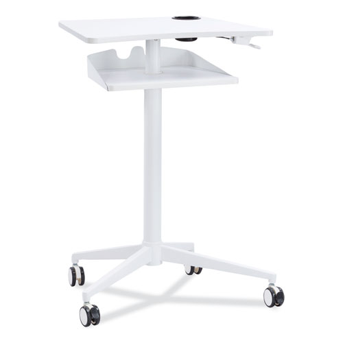 Image of VUM Mobile Workstation, 30.75" x 22.28" x 36.12" to 48.25", White, Ships in 1-3 Business Days