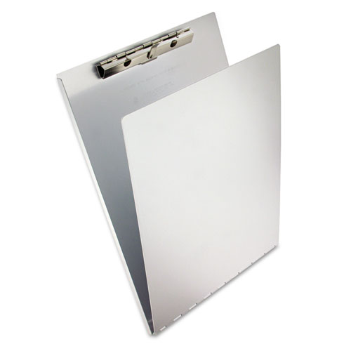 Aluminum Clipboard with Writing Plate, 0.5" Clip Capacity, Holds 8.5 x 11 Sheets, Silver
