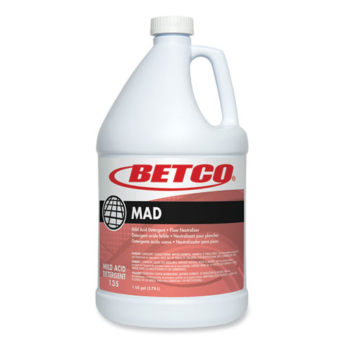 Betco® MAD Detergent, Characteristic Scent, 1 gal, 4/Carton
