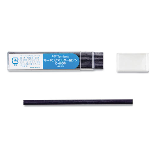 Tombow® Mechanical Wax-Based Marking Pencil Refills, 4.4 Mm, Blue, 10/Box