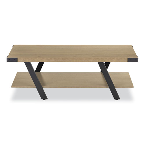 Image of Coffee Table, Rectangular, 48 x 23.75 x 16, Sand Dune Top, Black Base, Ships in 1-3 Business Days