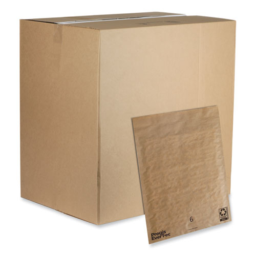 EverTec Curbside Recyclable Padded Mailer, #6, Kraft Paper, Self-Adhesive Closure, 14 x 18, Brown, 50/Carton