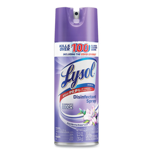 LYSOL® Brand Disinfectant Spray, Early Morning Breeze, 12.5 oz Aerosol Spray, 12/Carton