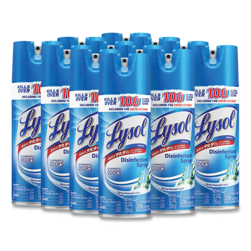 Image of Lysol® Brand Disinfectant Spray, Spring Waterfall, Liquid, 12.5 Oz Aerosol Spray, 12/Carton