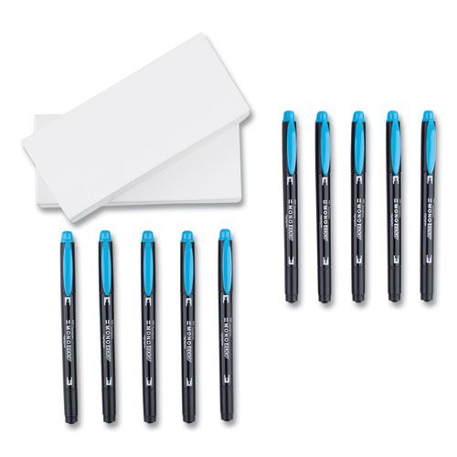 Image of Tombow® Mono® Highlighters, Skyblue Ink, Bullet/Chisel Tip, Skyblue Barrel, 10/Box