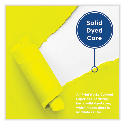 Color Cardstock, 65 lb Cover Weight, 8.5 x 11, Lemon Yellow, 250/Ream