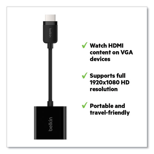 Image of Belkin® Hdmi To Vga Adapter With Micro-Usb Power, 9.8", Black
