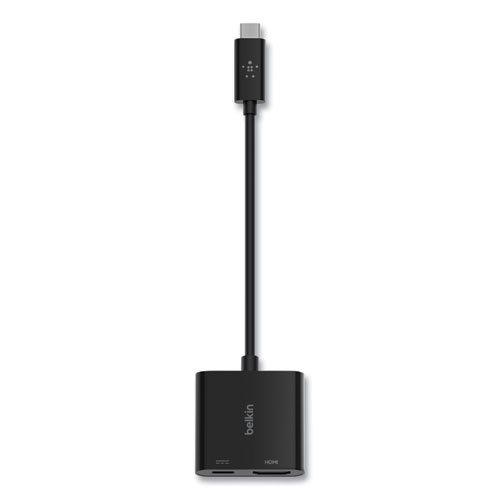 Image of Belkin® Usb-C To Hdmi + Charge Adapter, Hdmi/Usb-C(F)/Usb-C(M), 2.53", Black