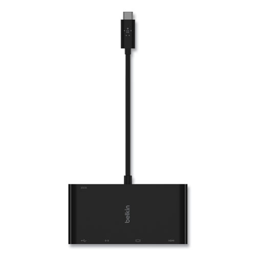 Belkin® Usb-C Multimedia + Charge Adapter, 4K Hdmi/Usb-A/Usb-C/Vga, 4.9 Ft, Black