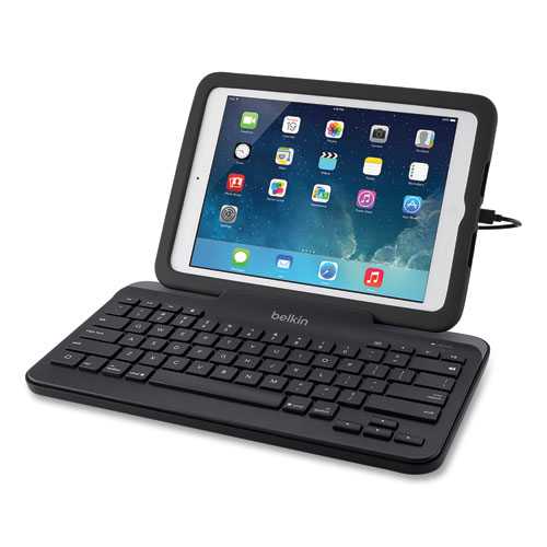 Image of Belkin® Wired Tablet Keyboard With Stand For Ipad With Lightning Connector, Black