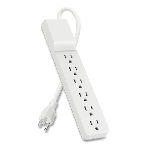 Image of Belkin® Home/Office Surge Protector, 6 Ac Outlets, 6 Ft Cord, 720 J, White