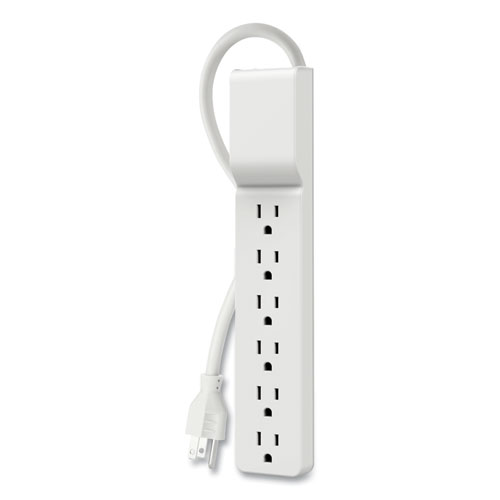 Image of Belkin® Home/Office Surge Protector, 6 Ac Outlets, 6 Ft Cord, 720 J, White